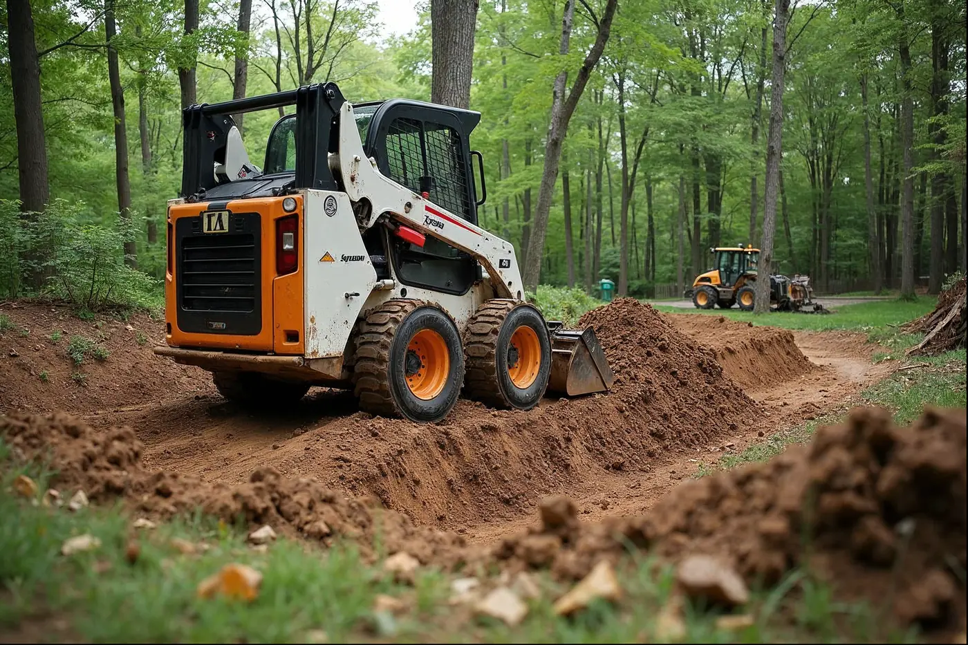 Storm-water infiltration basin under construction on a Chester County property